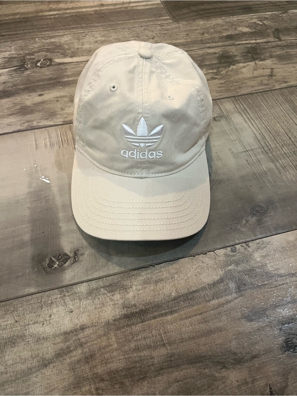 Adidas Originals Trefoil Cream Adjustable Baseball Cap Hat One Size NWOT